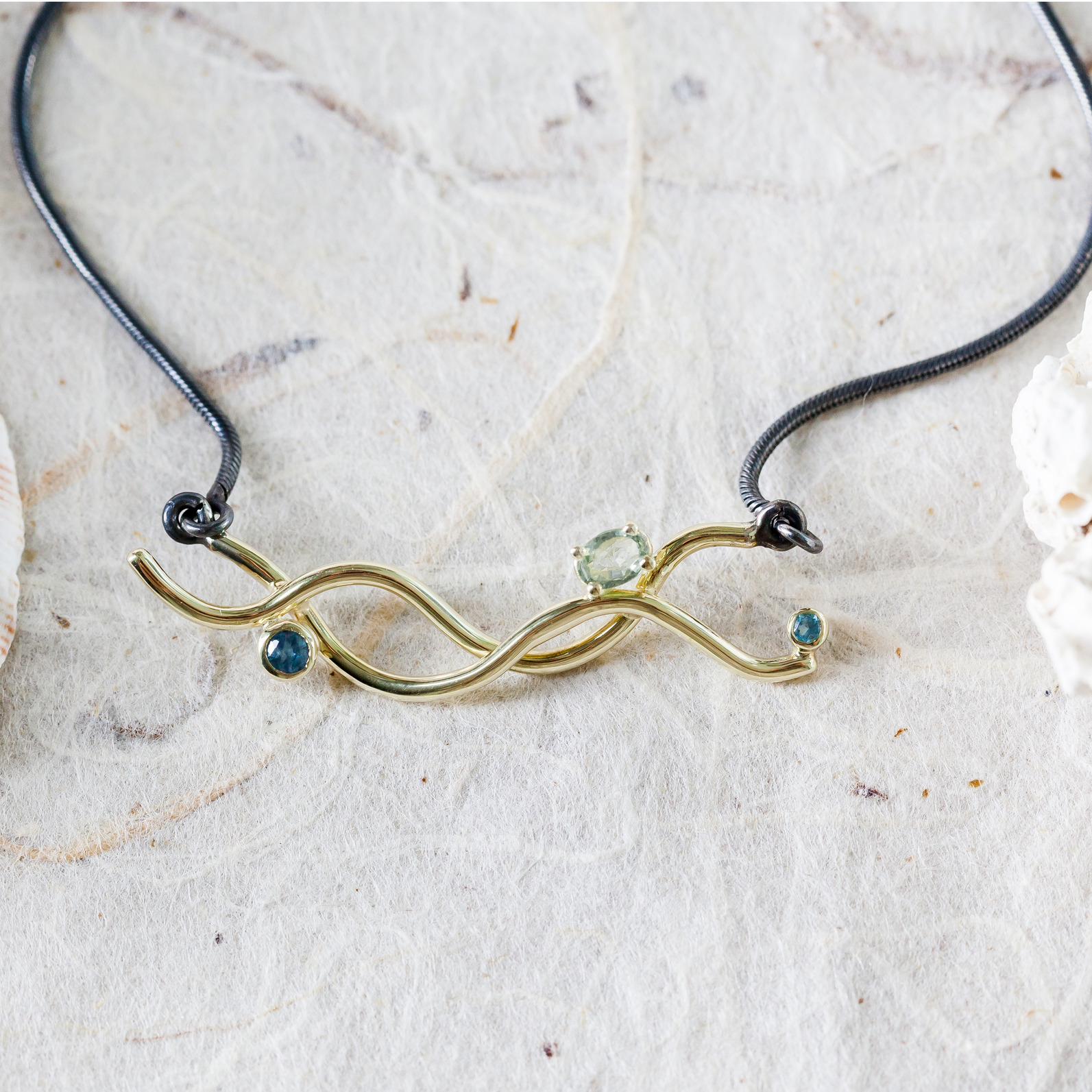 Wave Collier Gold Ocean